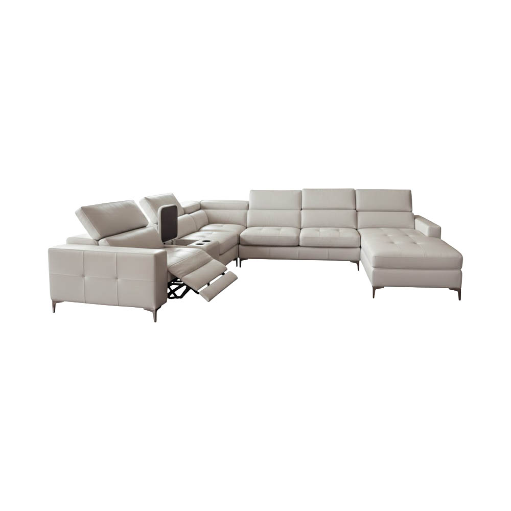 L-Shape Universal Couch (White Leather Look)