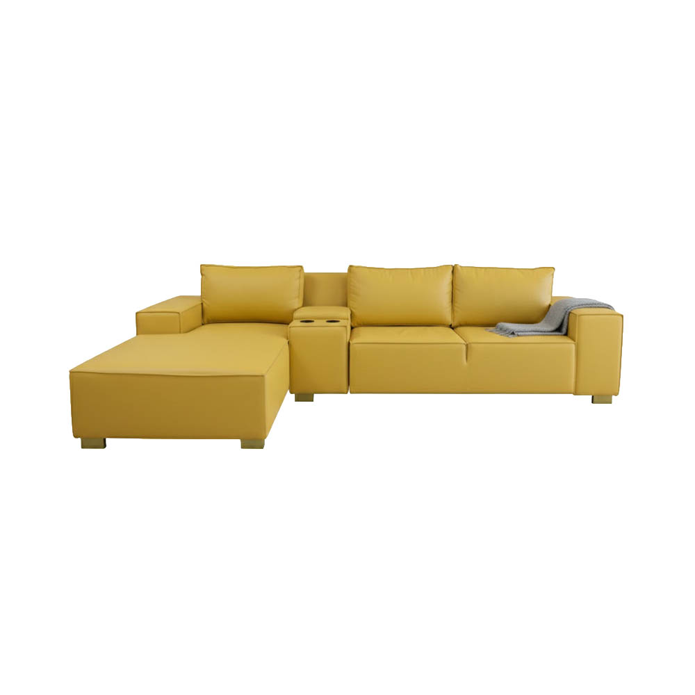 Full Genuine Leather Couch (Yellow)
