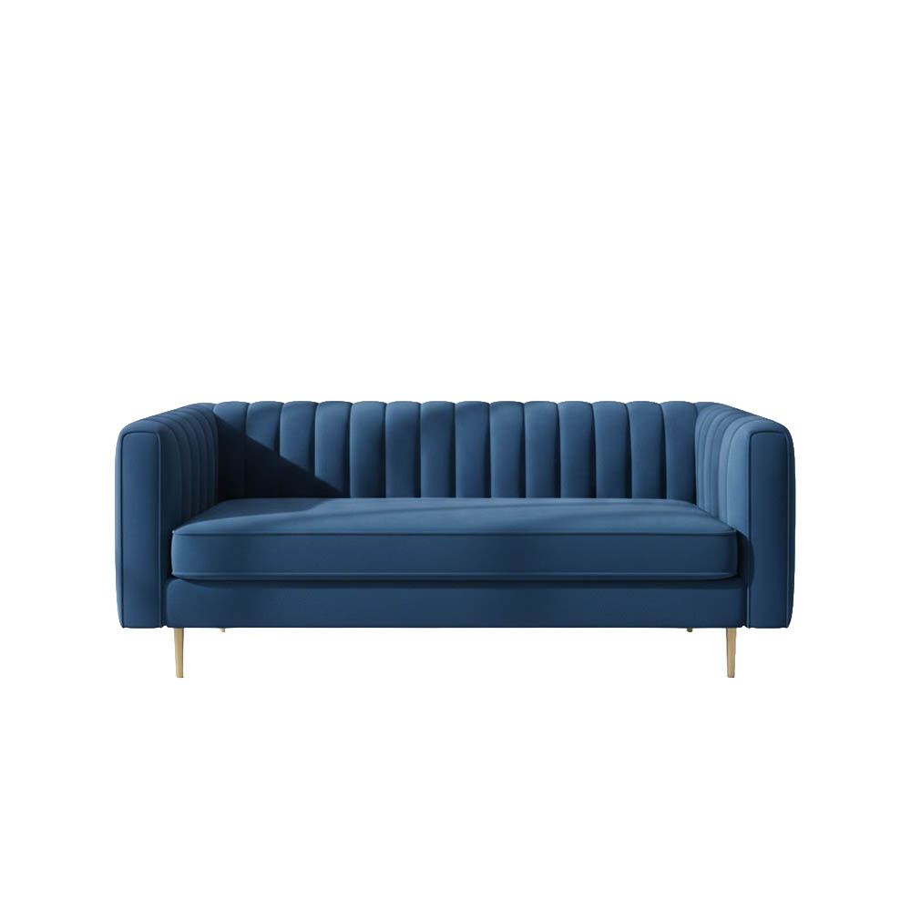 Grey Velvet 2-Seater Sofa