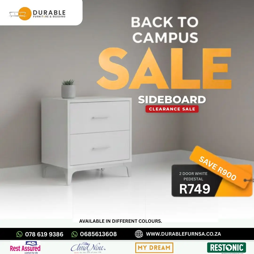 2 Door White Pedestal