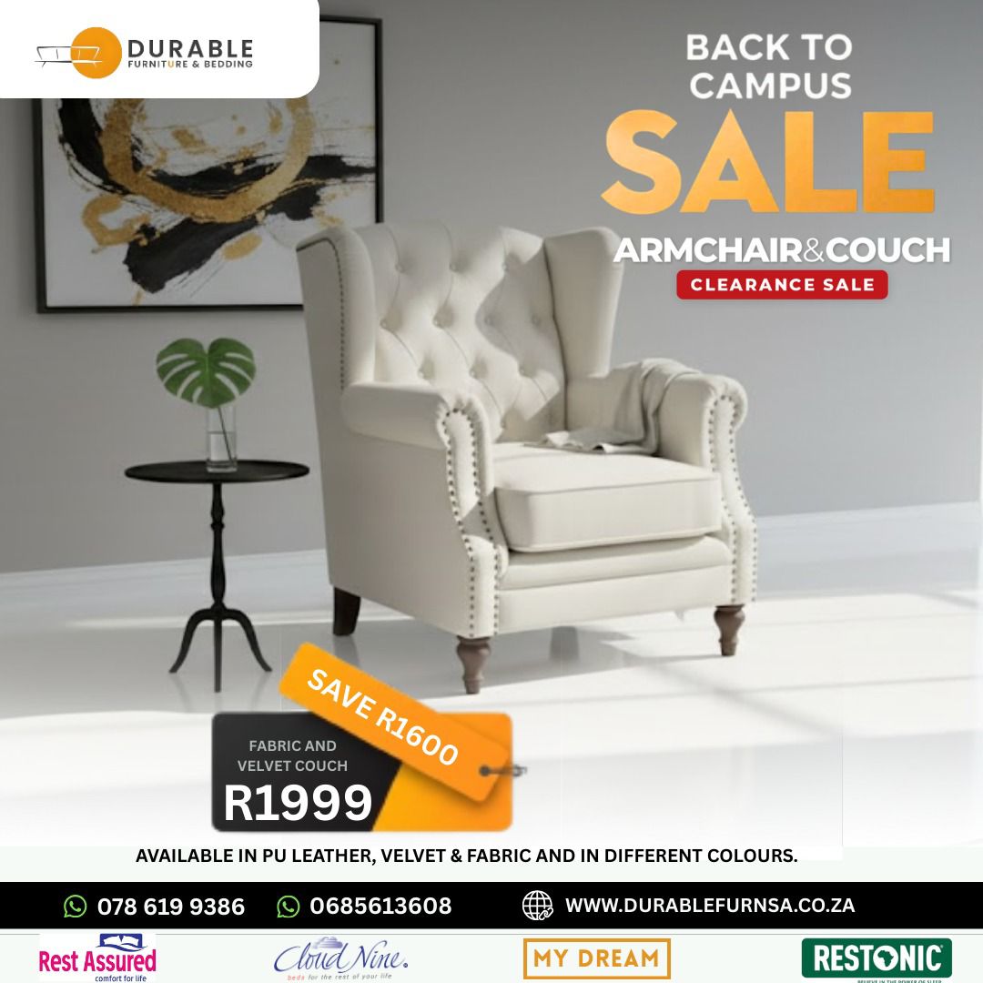 Fabric And Velvet Couch